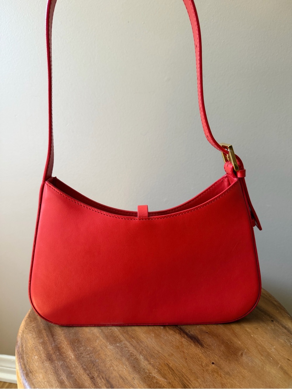 DeMellier Red Shoulder Bag with Gold Accent - Picture 2 of 5
